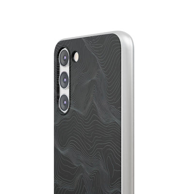 Black Lite Phone Case for Samsung - Obsidian Topo Wireframe