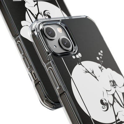 Nocturne Orchid Bloom · Clear Impact Magnetic Phone Case for iPhone ·  Black