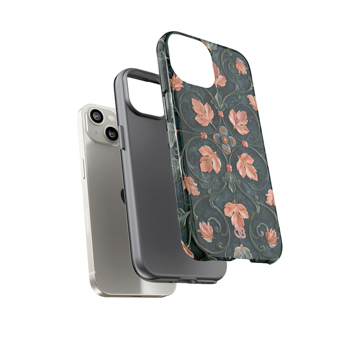 Florentine Rose Arabesque · Tough Phone Case for iPhone · Green