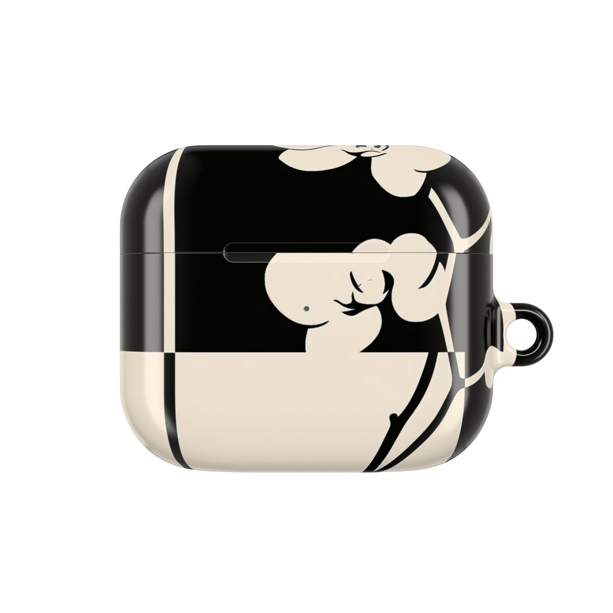 Geometric Orchid Bloom · Hard Case for AirPods & AirPods Pro · Black