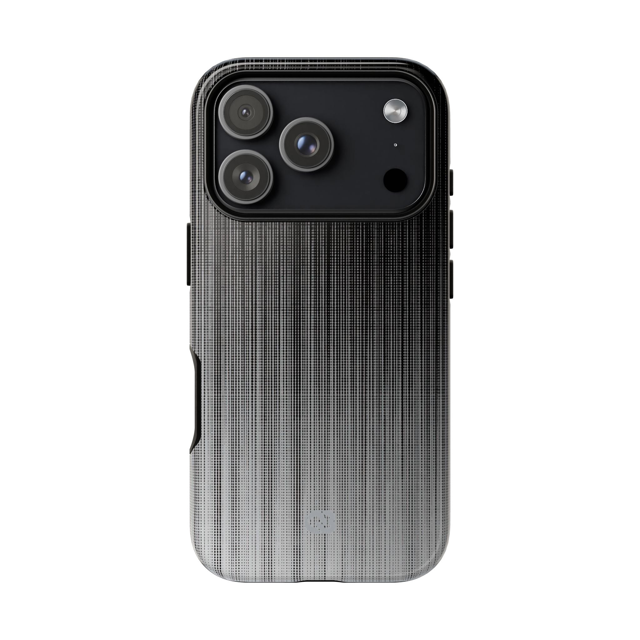 Grey Tough Phone Case for iPhone - Static Vertical Dither