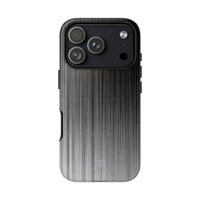 Grey Tough Phone Case for iPhone - Static Vertical Dither