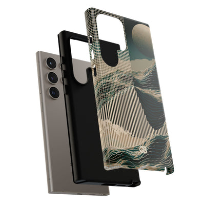 Green Tough Phone Case for Samsung - Lunar Moss Topography