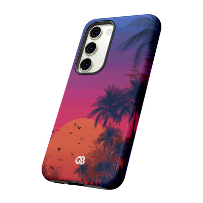 Neon Horizon Palms · Tough Coque de téléphone pour Samsung