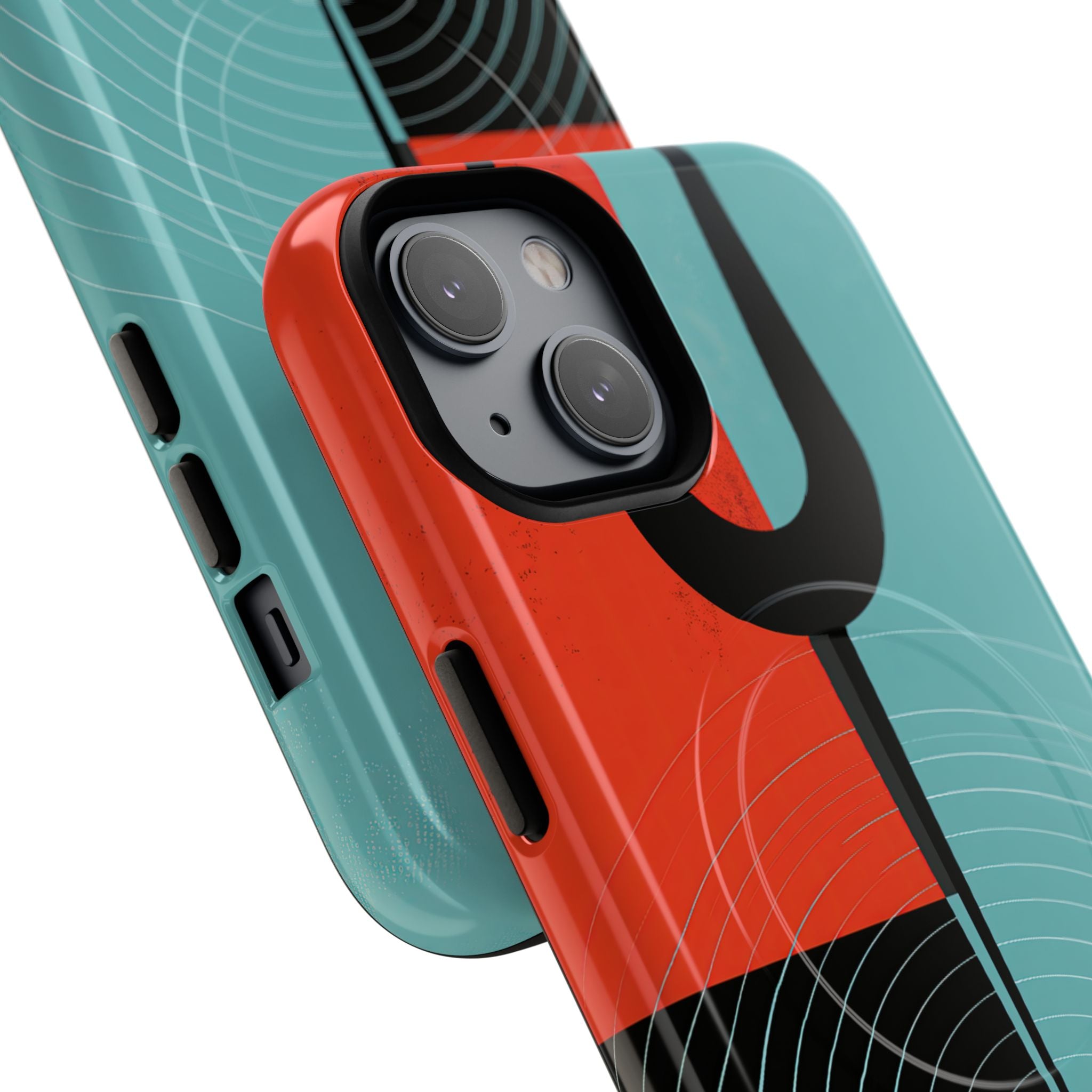 Teal Tough 2.0 Magsafe Phone Case for iPhone - Sonic Static Split