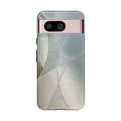 Silver Tough Phone Case for Google Pixel -Frosted Silver Mosaic