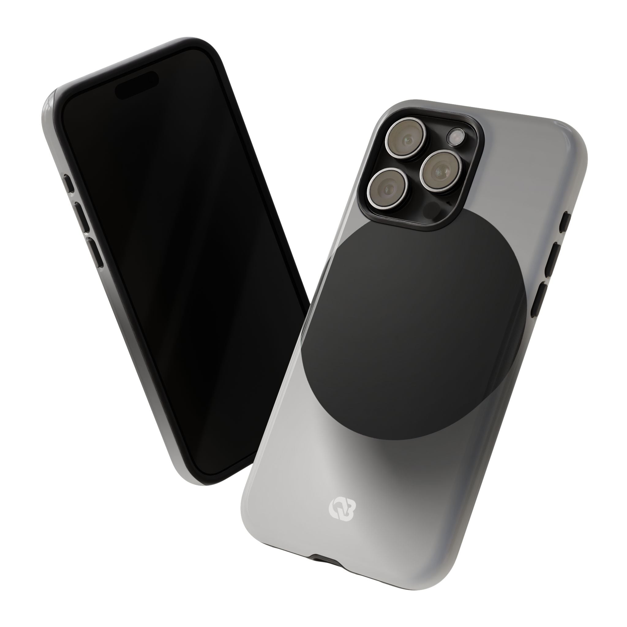 Grey Tough Phone Case for iPhone - Matte Onyx Sphere