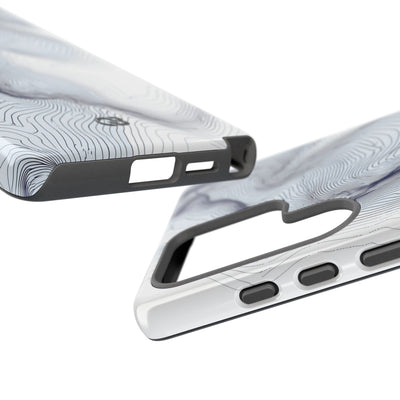 White Tough Phone Case for Samsung - Nordic Ridge Topo