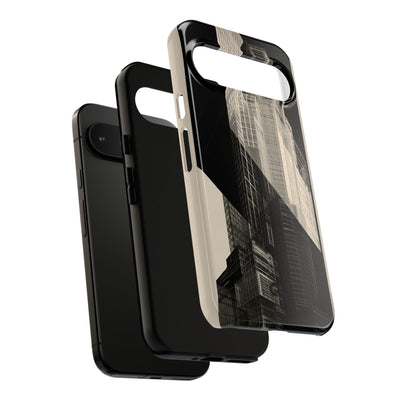 Beige Tough Phone Case for Google Pixel - Monolith Urban Grid