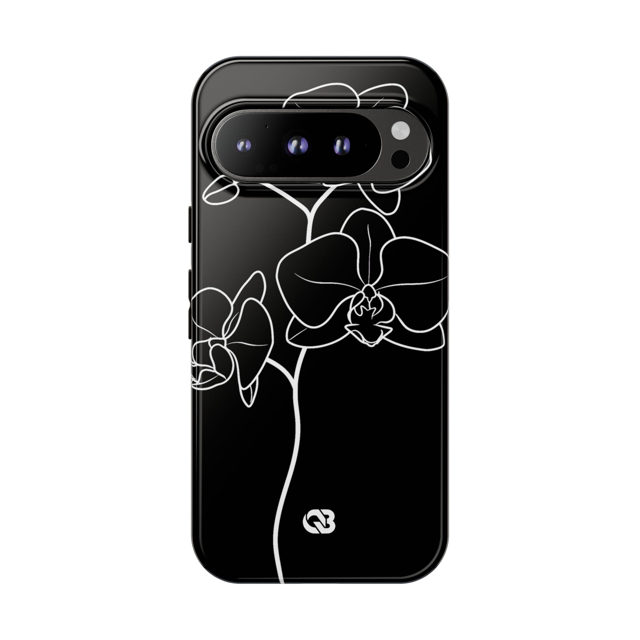 Black Tough Phone Case for Google Pixel - Noir Alabaster Orchid