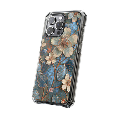 Gilded Blossom Reverie · Clear Impact Magnetic Phone Case for iPhone · Teal