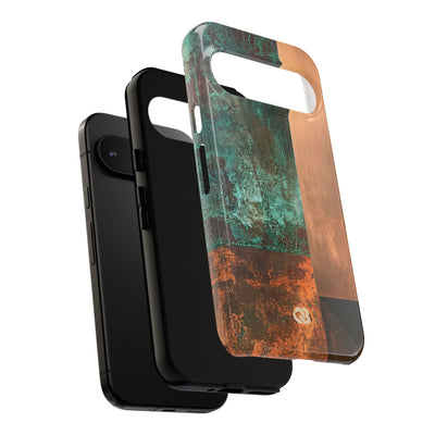 Teal Tough Phone Case for Google Pixel - Verdigris Copper Slab