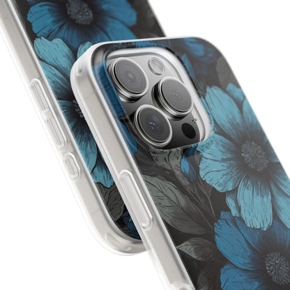 Blauwe Bloemblad Straling iPhone 16 Pro Cover - Soft