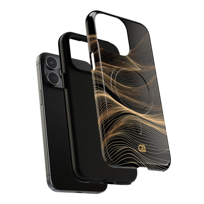 Gilded Ridge Lines · Tough 2.0 Magnetic Phone Case for iPhone · Black