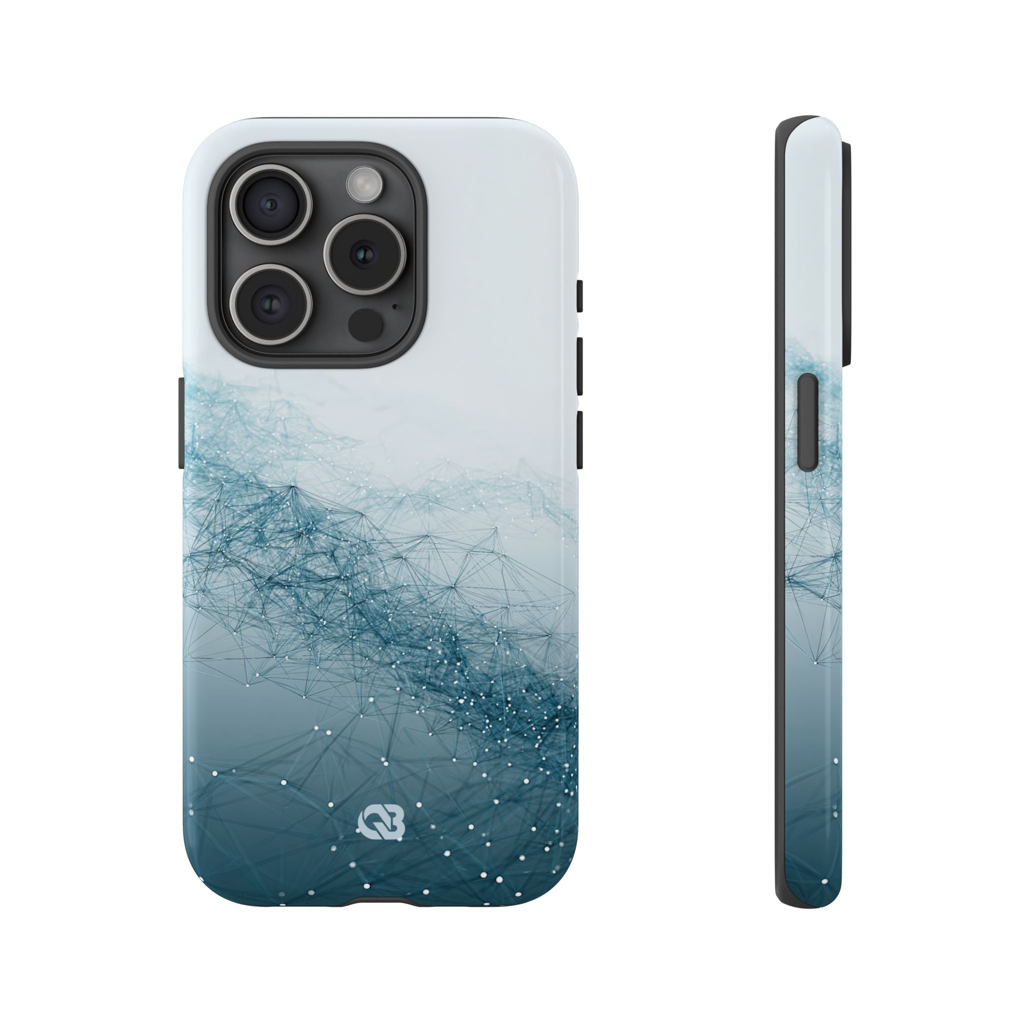 Teal Tough Phone Case for iPhone - Cyan Vector Lattice