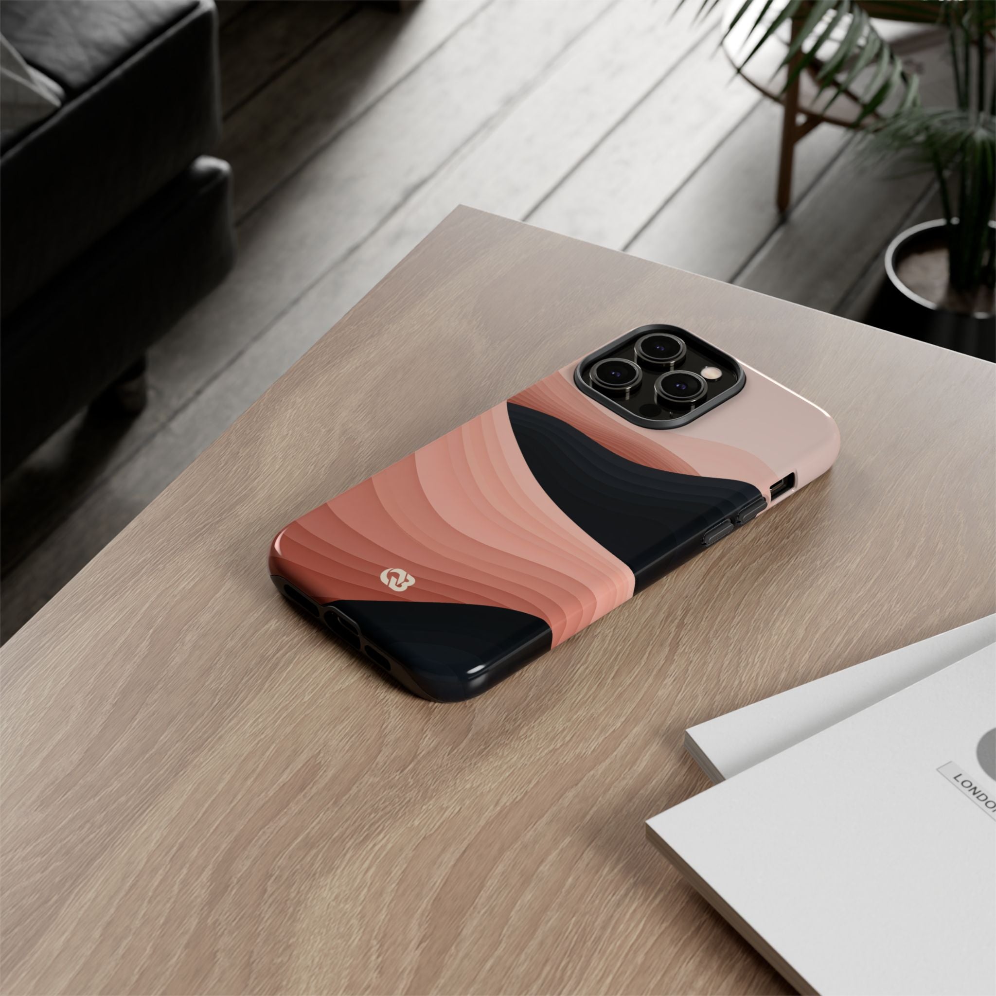 Pink Tough Phone Case for iPhone - Dune Shadow Layers