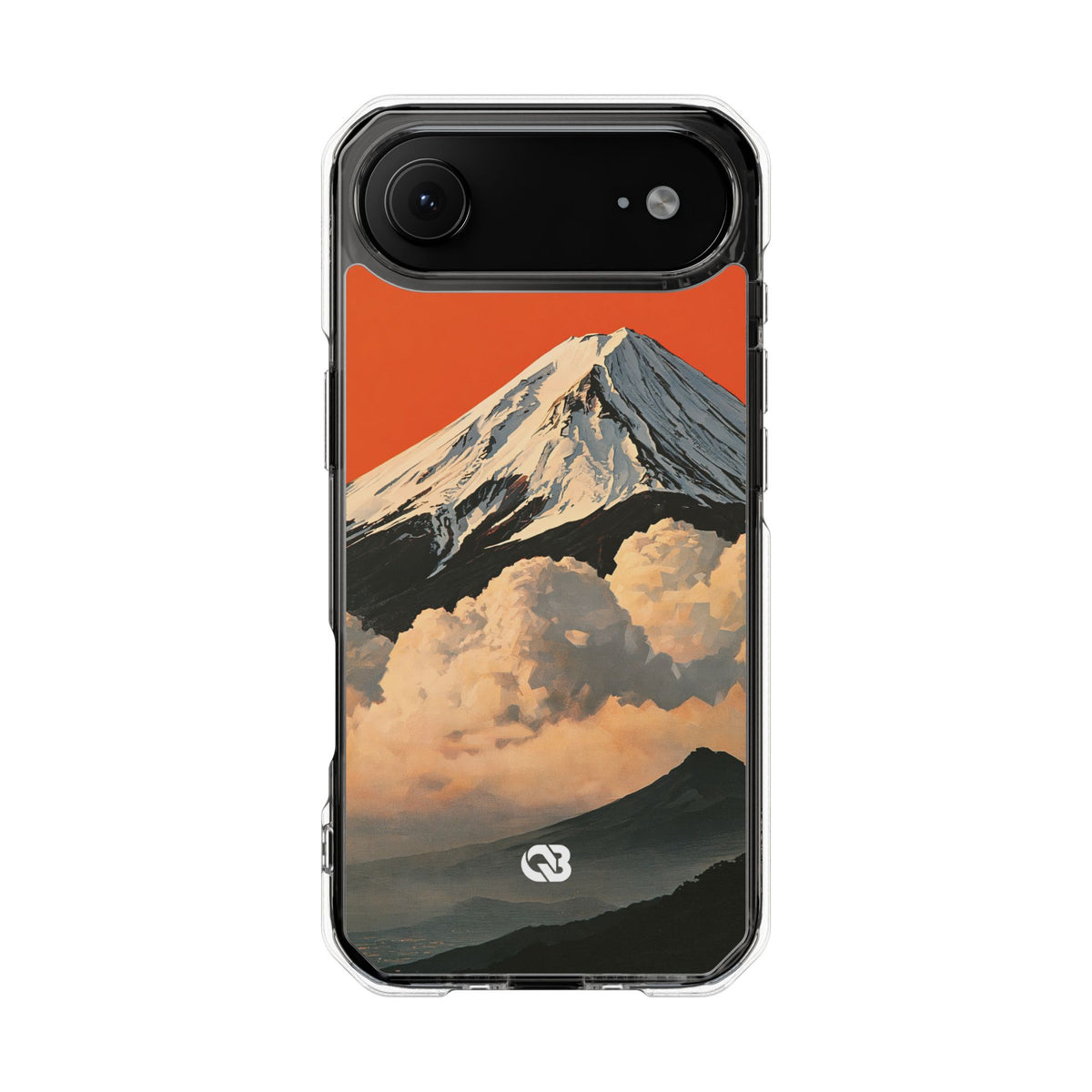 Sacred Peak Fuji · Clear Impact Magnetic Phone Case for iPhone · Orange