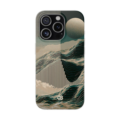 Green Lite Phone Case for iPhone - Lunar Moss Topography