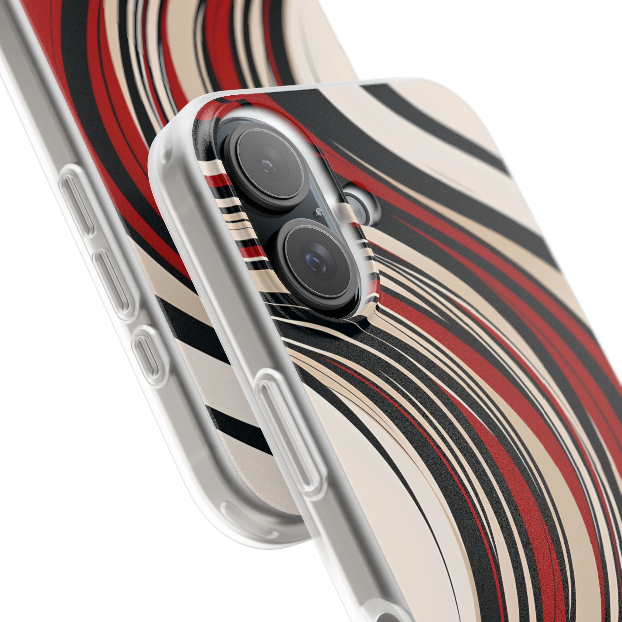 Crimson Flow Waves · Soft Phone Case for iPhone