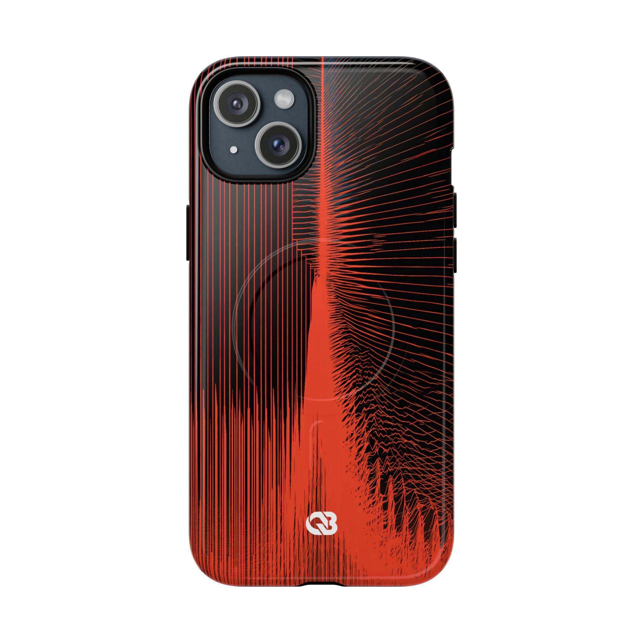 Red Tough 2.0 Magsafe Phone Case for iPhone - Crimson Frequency Pulse