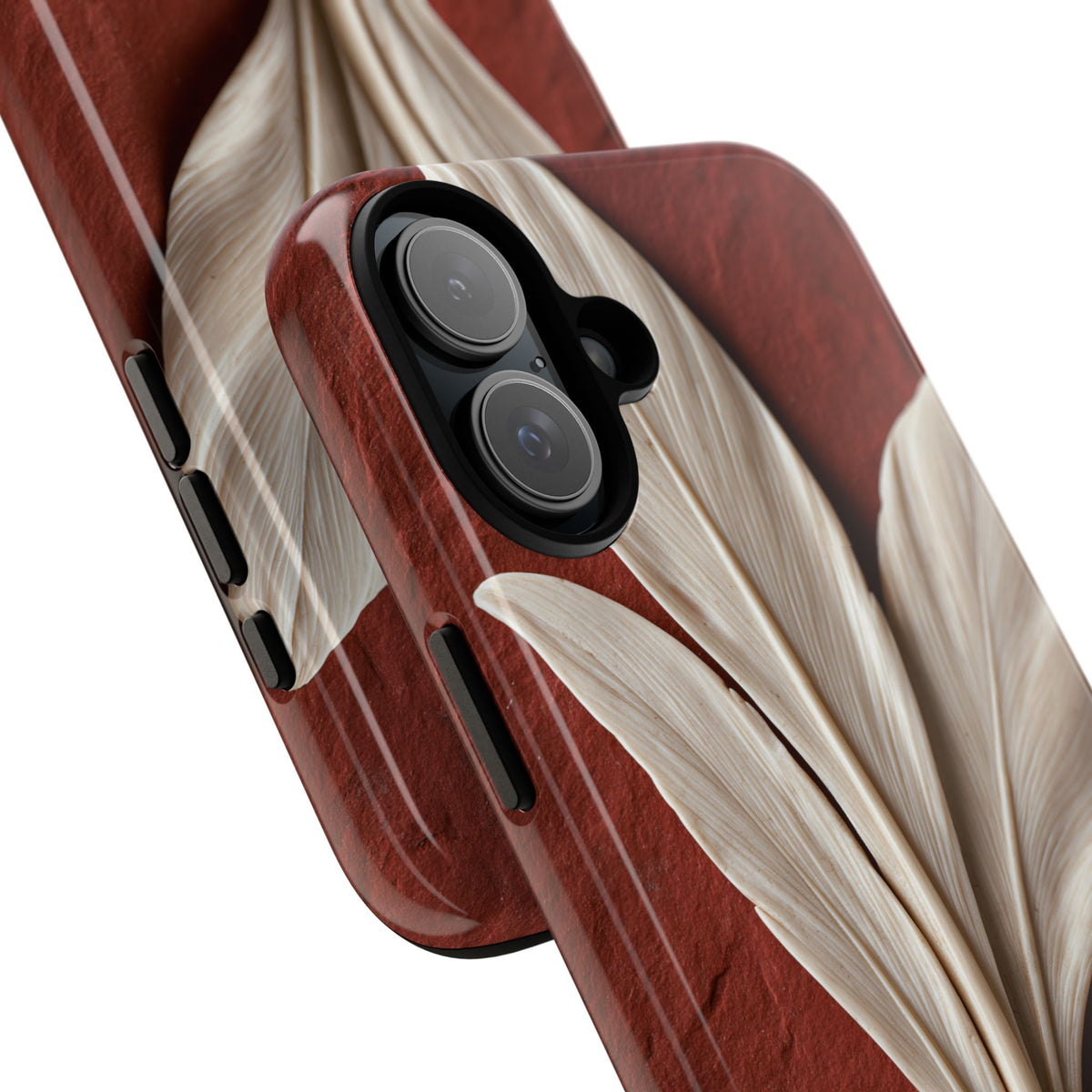 Carved Ivory Plume · Tough Phone Case for iPhone · Red