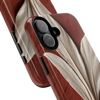 Carved Ivory Plume · Tough Phone Case for iPhone · Red