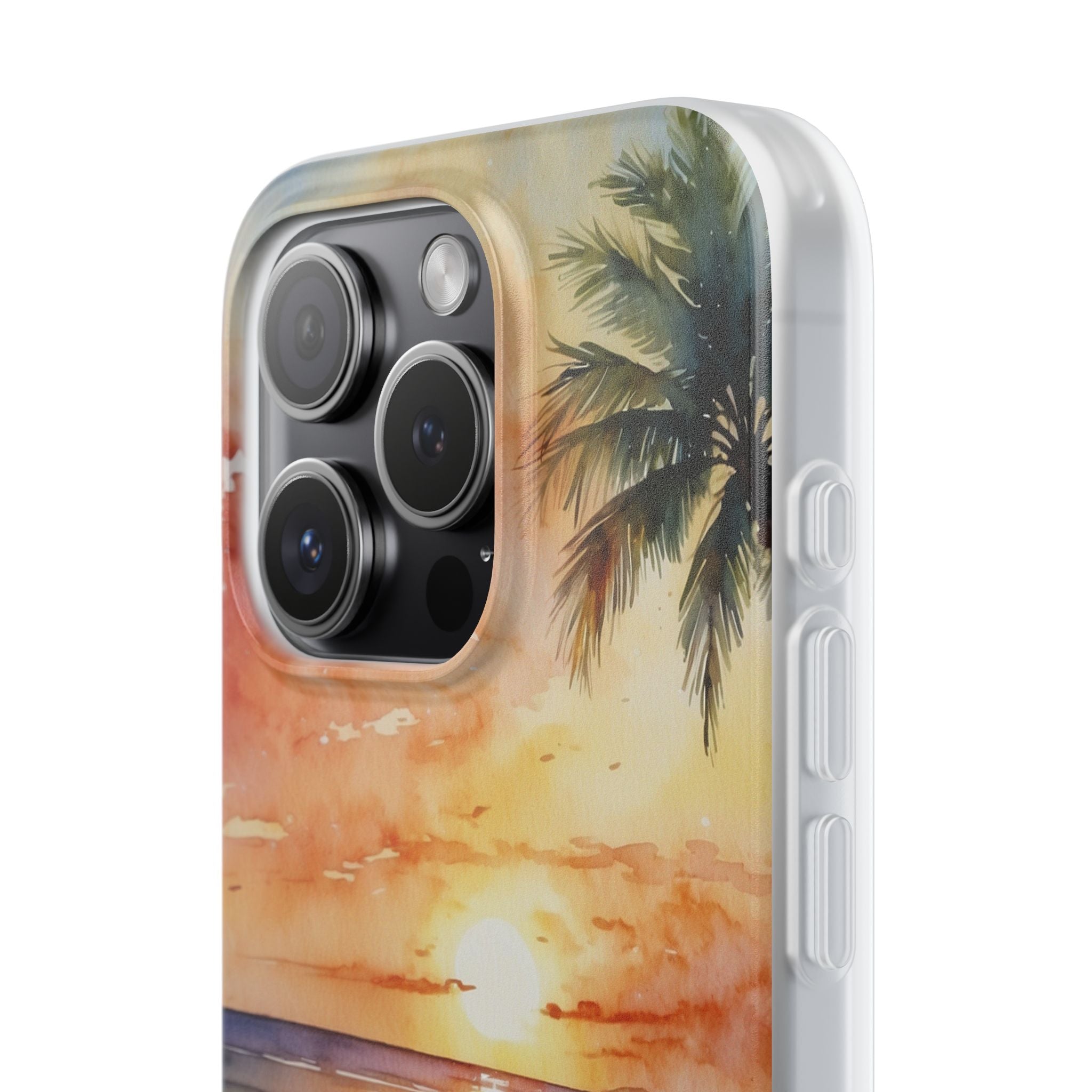 Sunset Palm iPhone 15 Pro Case - Soft