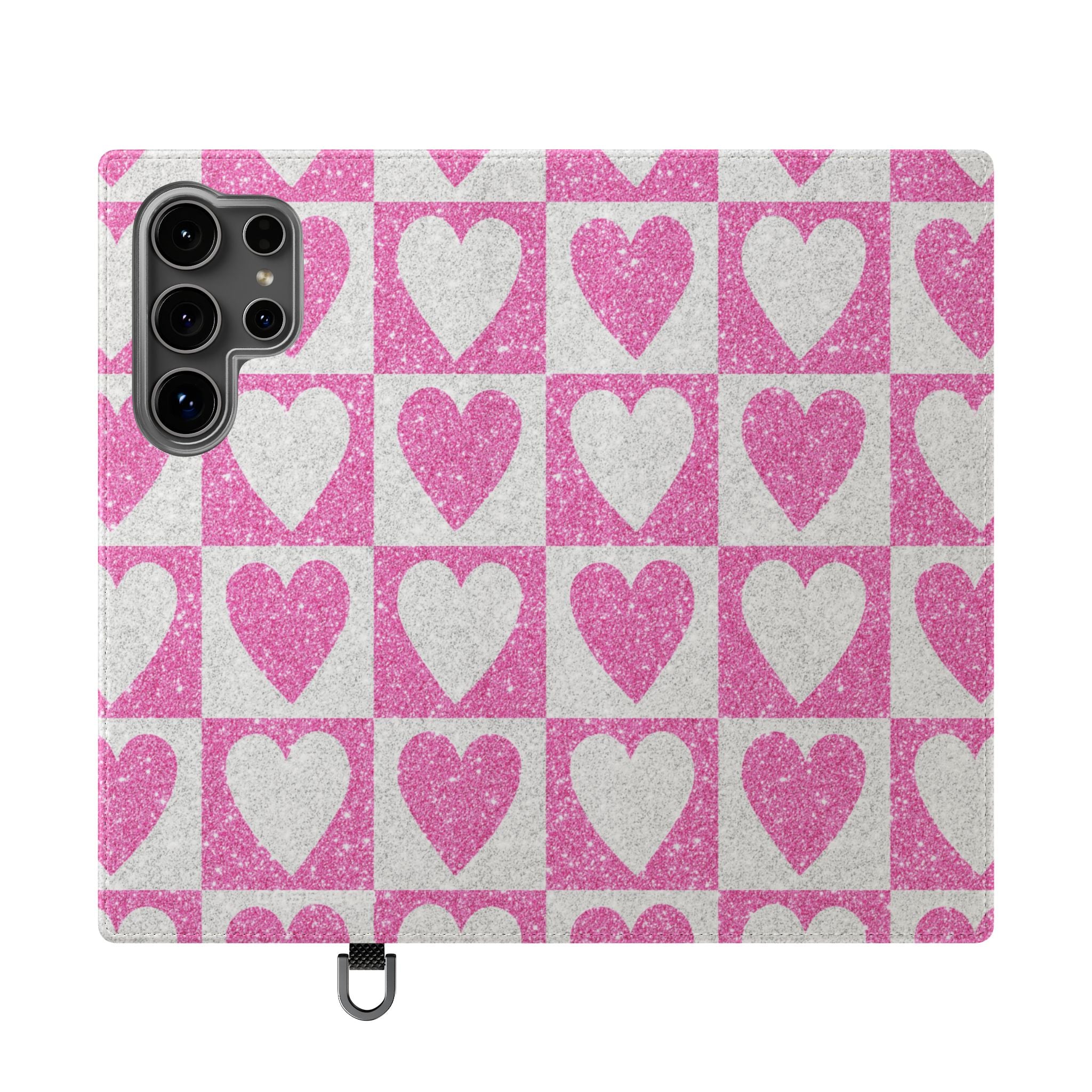 Glitter Heartgrid - Samsung S24 Ultra Case - Wallet