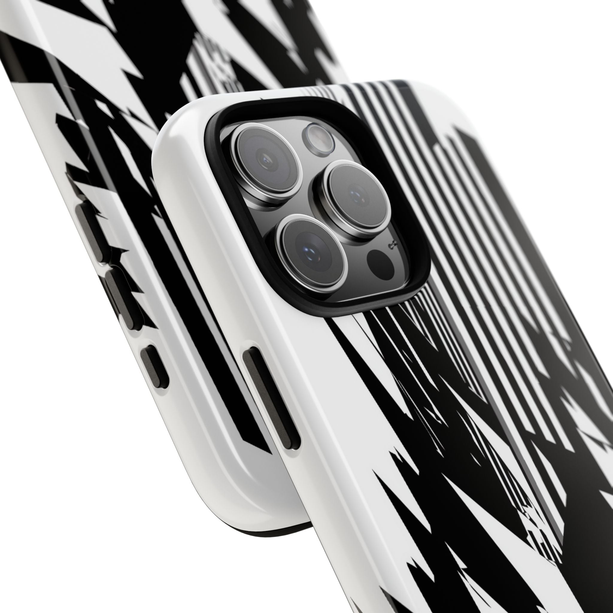 White Tough Phone Case for iPhone - Shattered Vector Spire