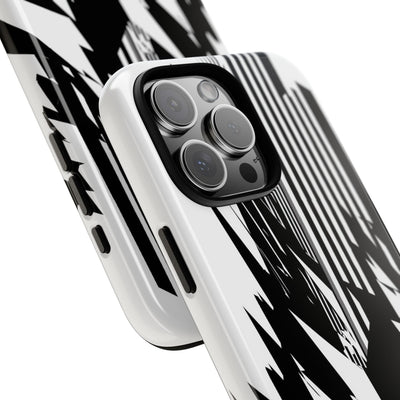 White Tough Phone Case for iPhone - Shattered Vector Spire