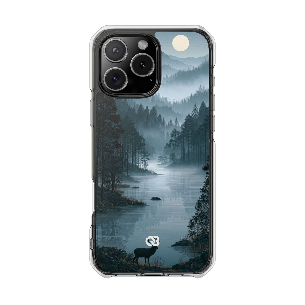 Silent Nordic Fjord · Clear Impact Magnetic Phone Case for iPhone · Blue