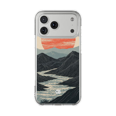 Crimson Ridge Horizon · Clear Impact Magnetic Phone Case for iPhone ·  Black