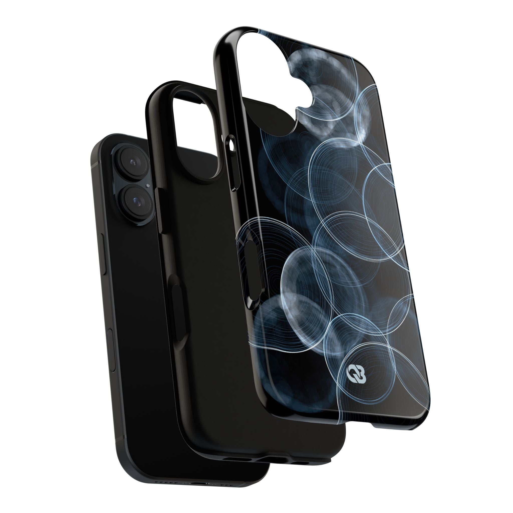 Blue Tough Phone Case for iPhone - Cyan Pulse Ripple