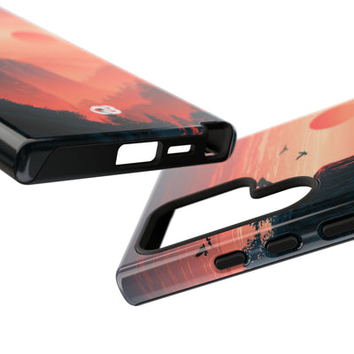 Orange Tough Phone Case for Samsung - Crimson Ridge Flight