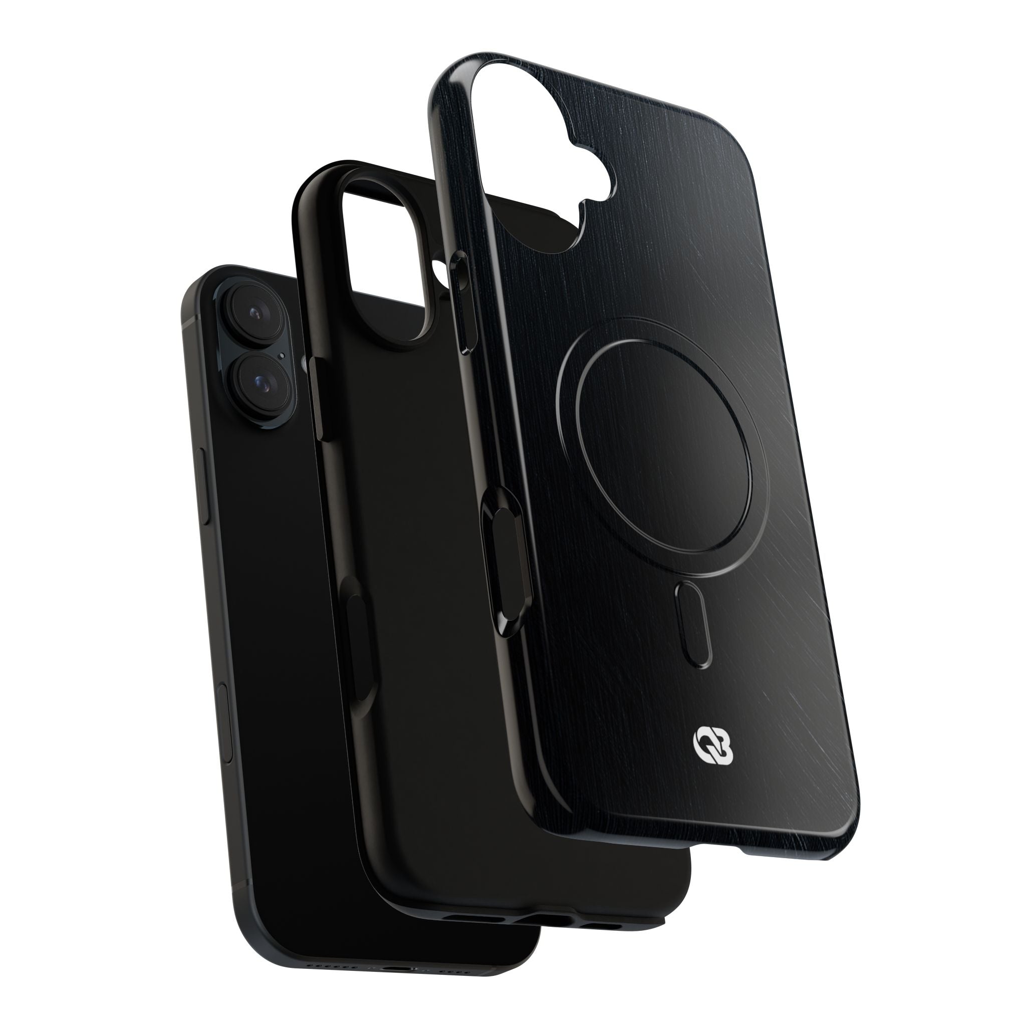 Black Tough 2.0 Magsafe Phone Case for iPhone - Midnight Brushed Grain