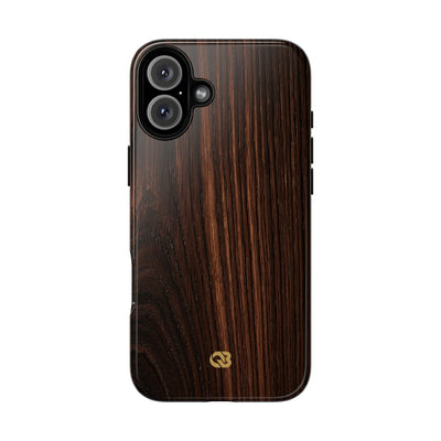 Brown Tough Phone Case for iPhone - Burnished Mahogany Grain