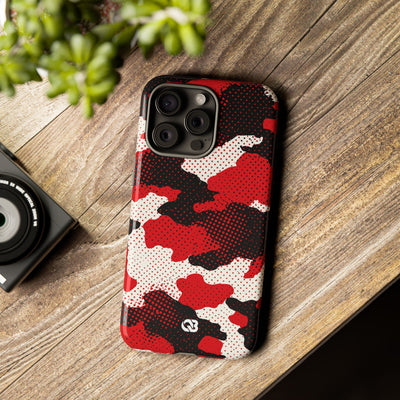Crimson Halftone Camo · Tough Phone Case for iPhone · Red