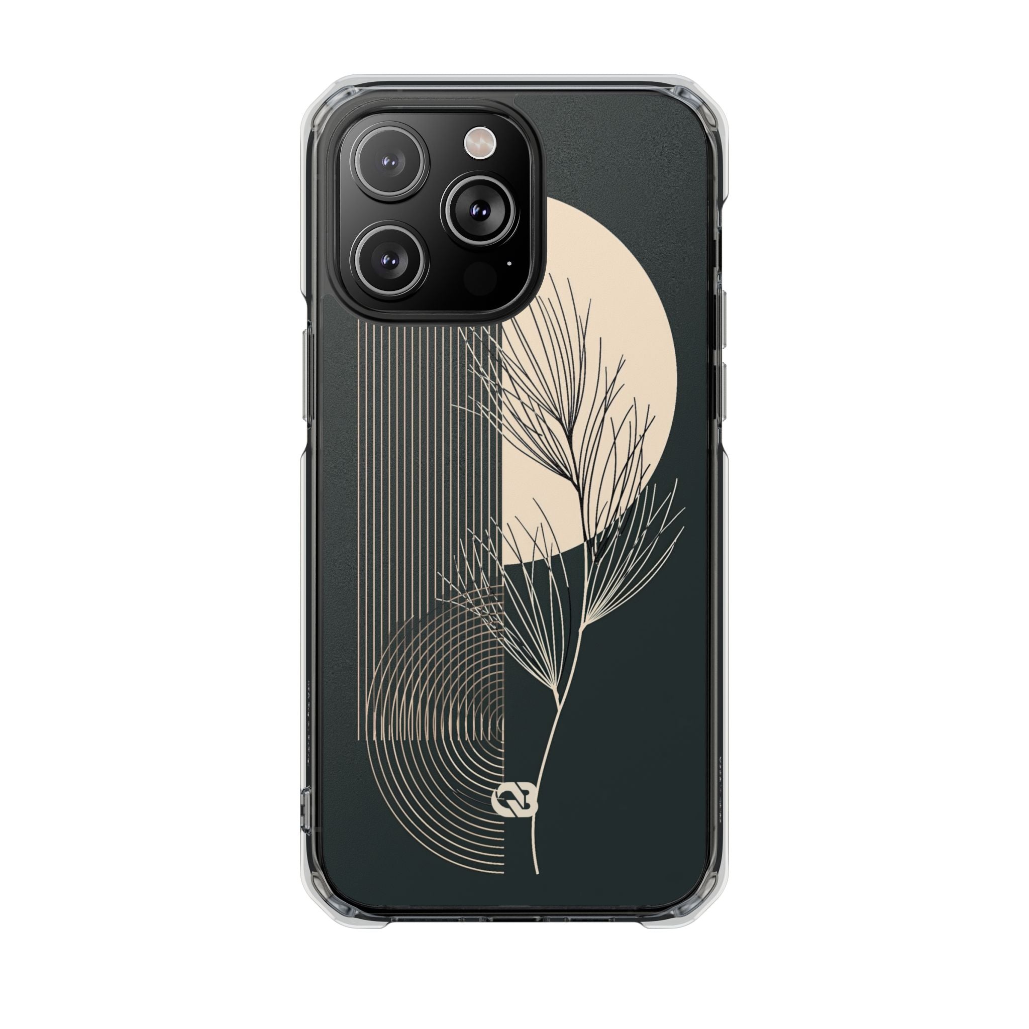 Black Impact MagSafe Phone Case for iPhone - Obsidian Sand Willow