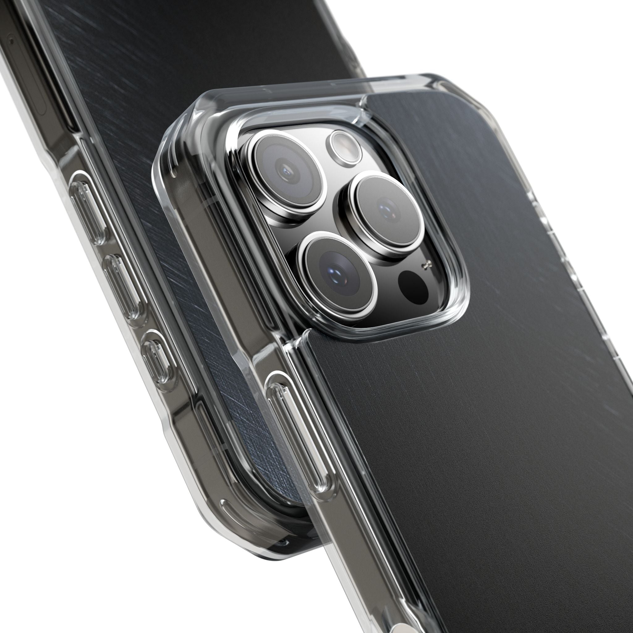 Black Impact MagSafe Phone Case for iPhone - Midnight Brushed Grain