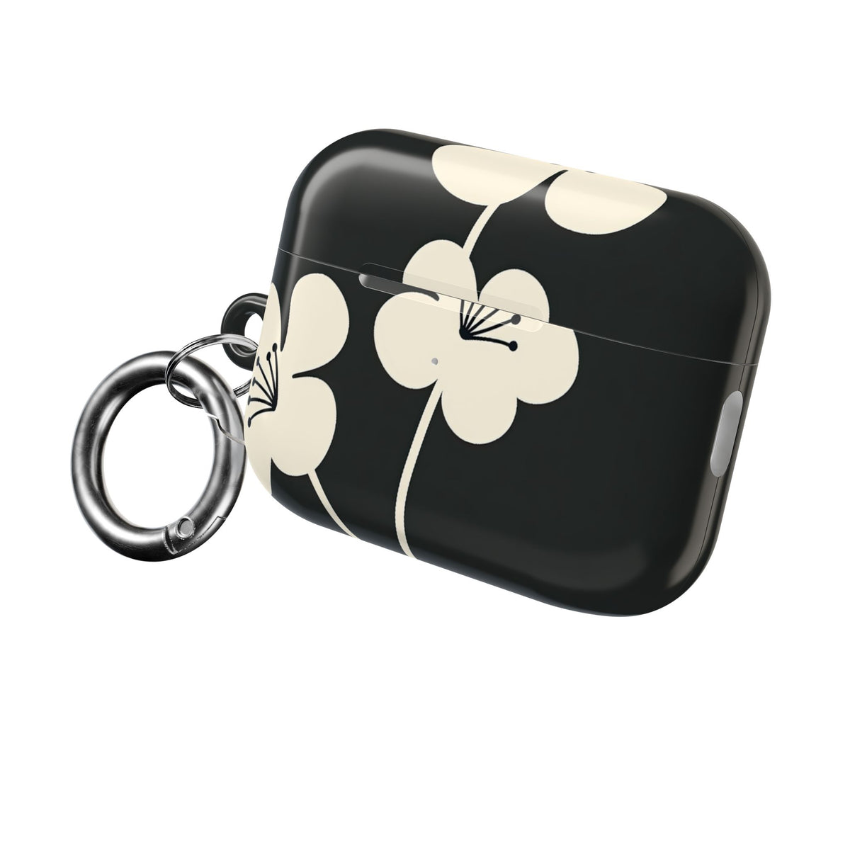Nordic Blossom · Hard Case for AirPods & AirPods Pro · Black