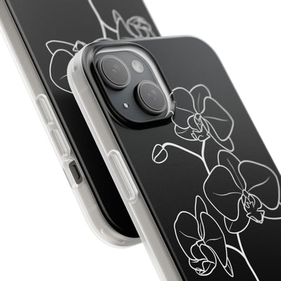 Black Lite Phone Case for iPhone - Noir Alabaster Orchid