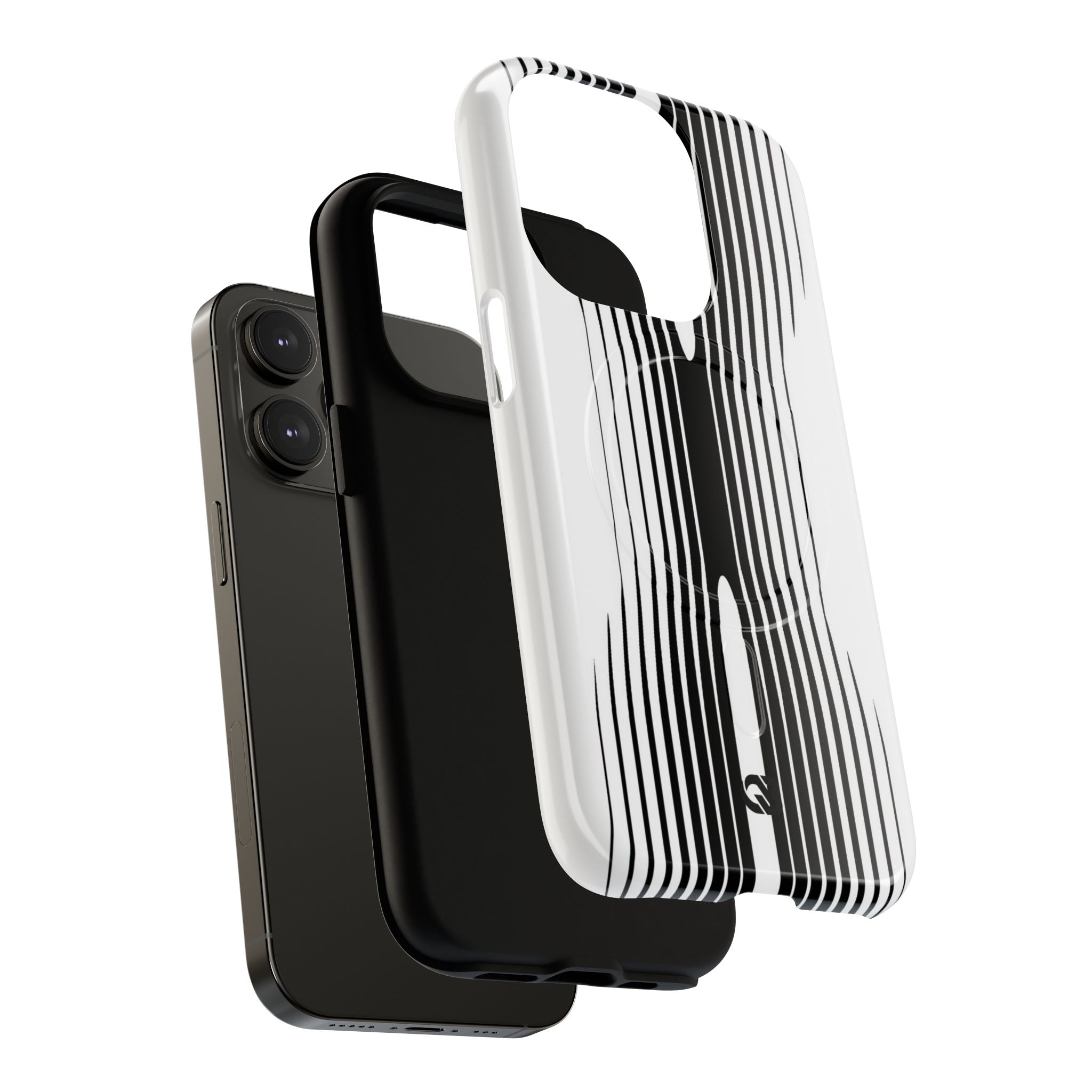 White Tough 2.0 Magsafe Phone Case for iPhone - Kinetic Mono Distortion