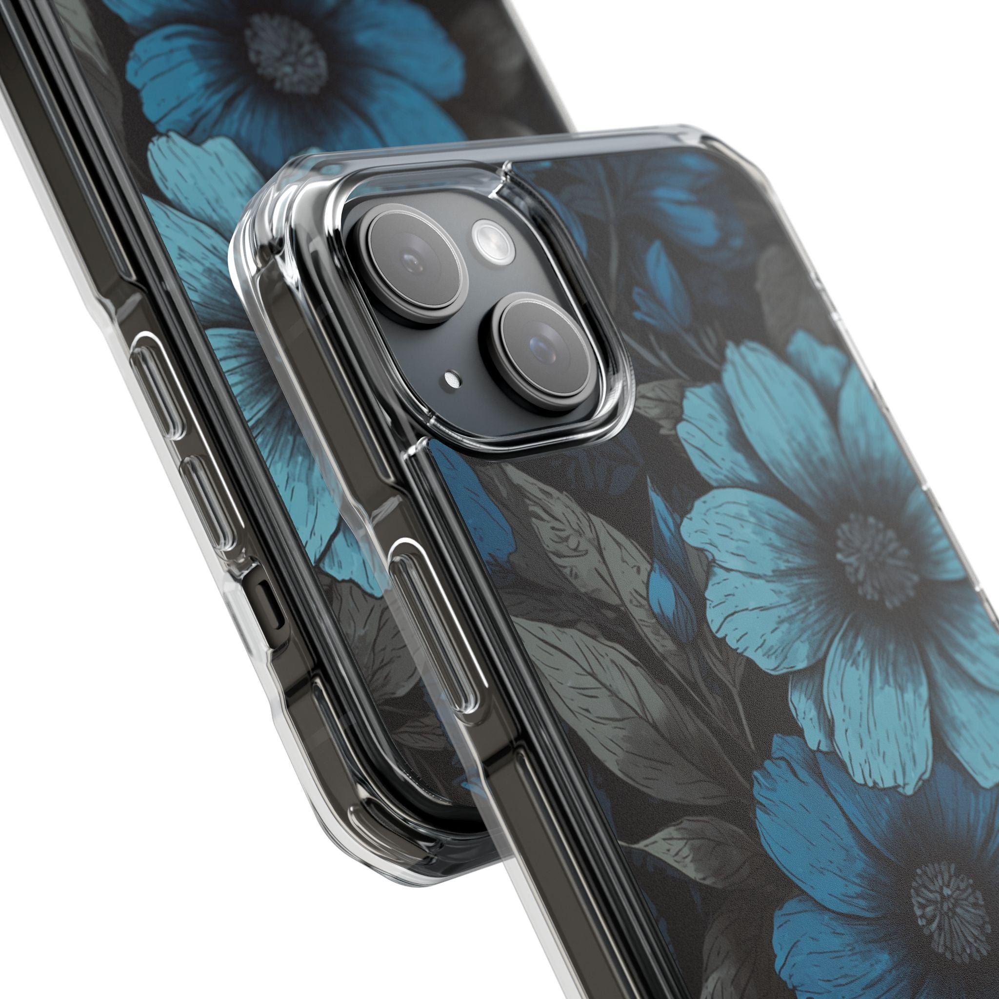 Obsidian Blue Petals · Impact Telefoncover til iPhone · Magsafe