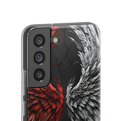 Split Crimson Wing · Soft Phone Case for Samsung