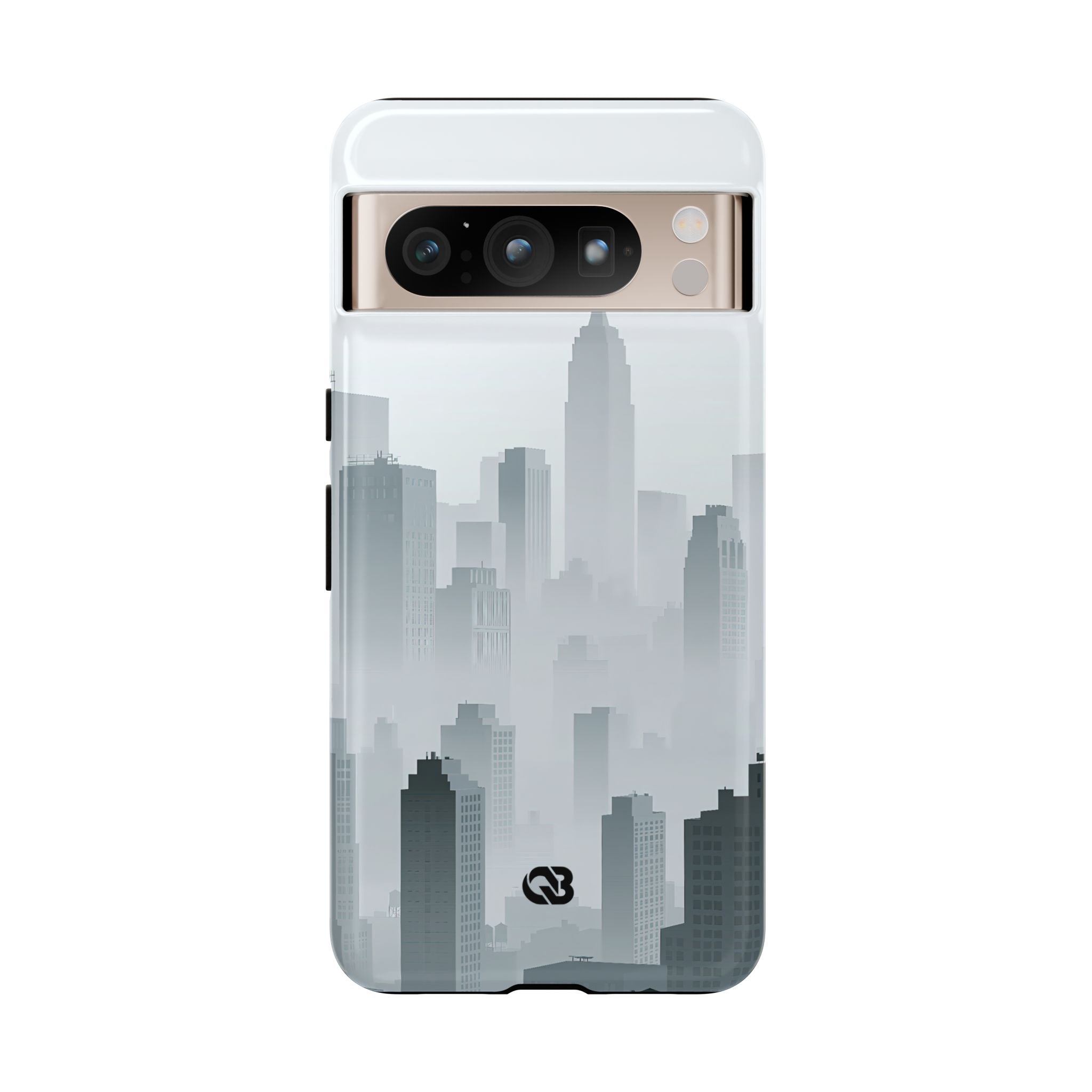 Grey Tough Phone Case for Google Pixel - Steel Mist Skyline