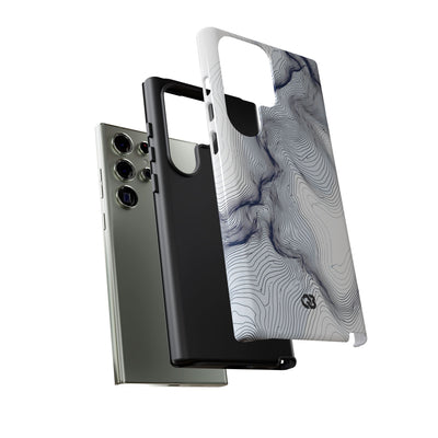 White Tough Phone Case for Samsung - Nordic Ridge Topo
