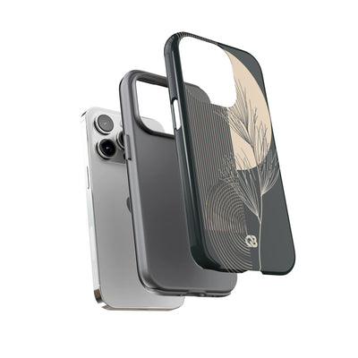 Black Tough Phone Case for iPhone - Obsidian Sand Willow