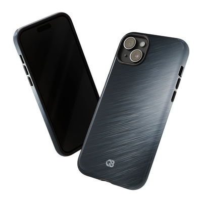 Grey Tough Phone Case for iPhone - Charcoal Brushed Steel