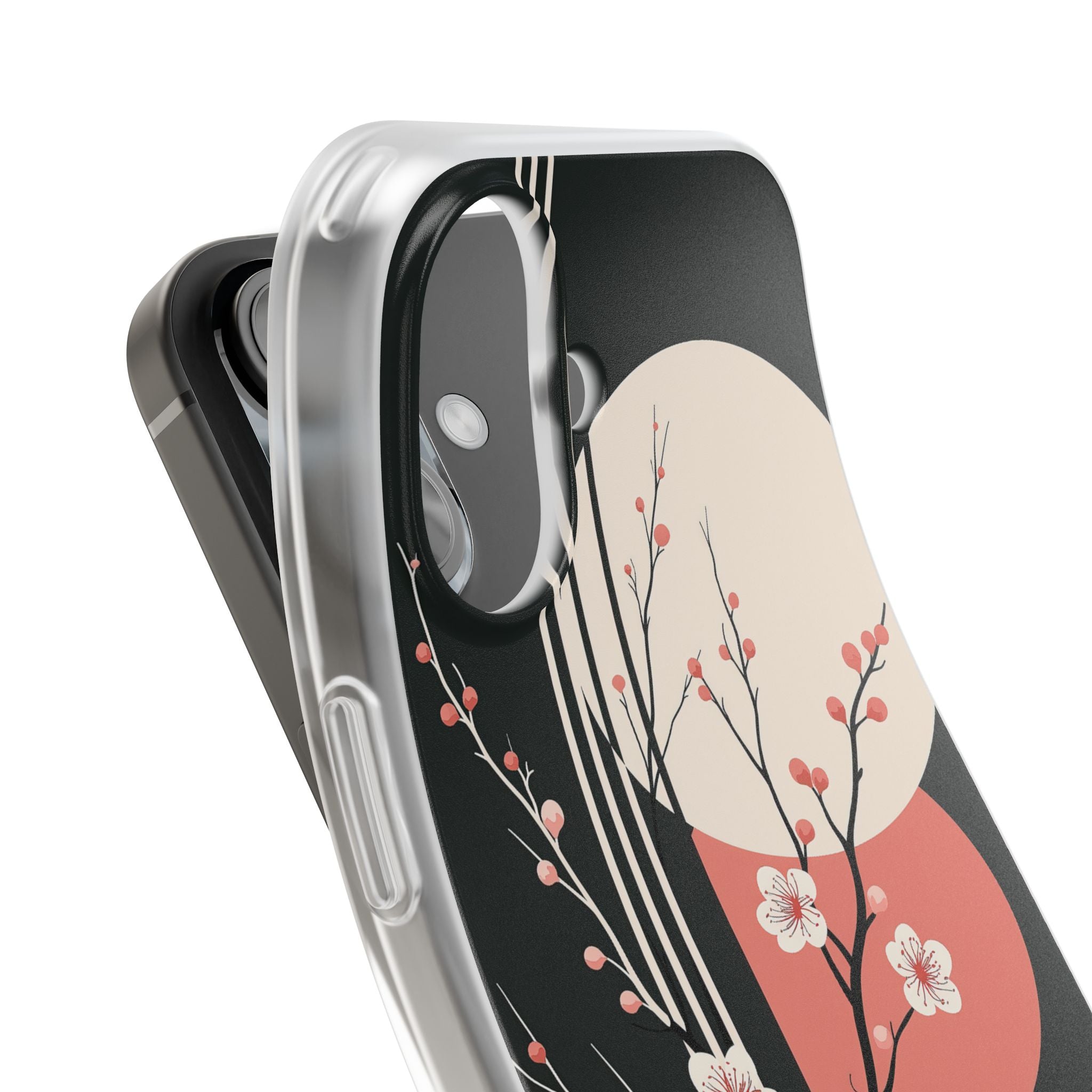 Black Lite Phone Case for iPhone - Kyoto Midnight Blossom