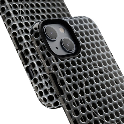 Brushed Perforated Steel · Tough 2.0 Magnetic Phone Case for iPhone · Silver